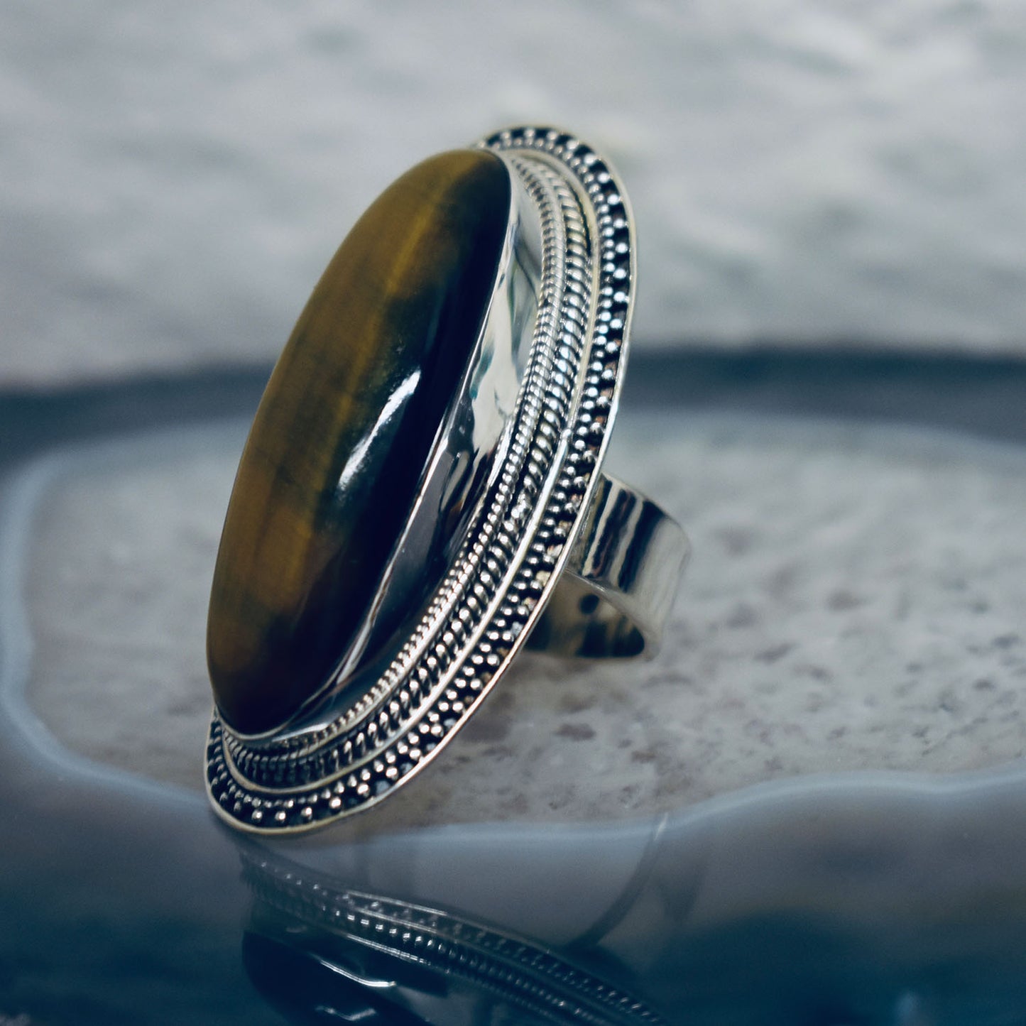 Ganesha Handicrafts, Vintage Tiger Eye Ring, Tiger Eye Ring, Tiger Eye Model Ring, Womens New Model Ring, Womens Trending Ring, New Modern Women's Ring., 