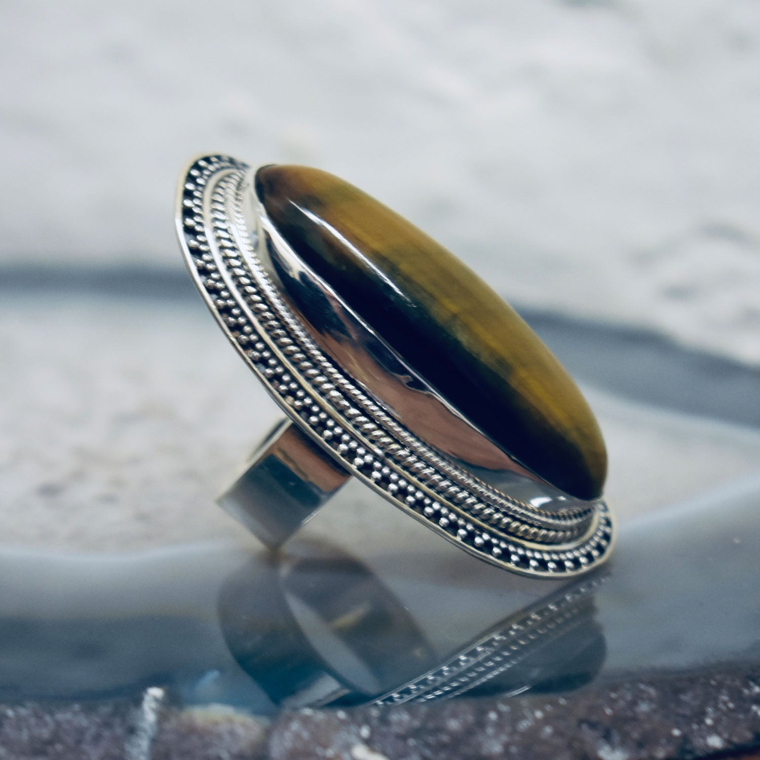 Ganesha Handicrafts, Vintage Tiger Eye Ring, Tiger Eye Ring, Tiger Eye Model Ring, Womens New Model Ring, Womens Trending Ring, New Modern Women's Ring., 