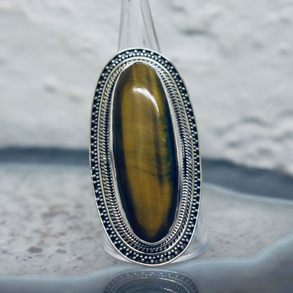 Ganesha Handicrafts, Vintage Tiger Eye Ring, Tiger Eye Ring, Tiger Eye Model Ring, Womens New Model Ring, Womens Trending Ring, New Modern Women's Ring., 