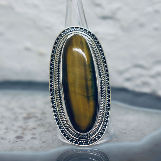 Ganesha Handicrafts, Vintage Tiger Eye Ring, Tiger Eye Ring, Tiger Eye Model Ring, Womens New Model Ring, Womens Trending Ring, New Modern Women's Ring., 