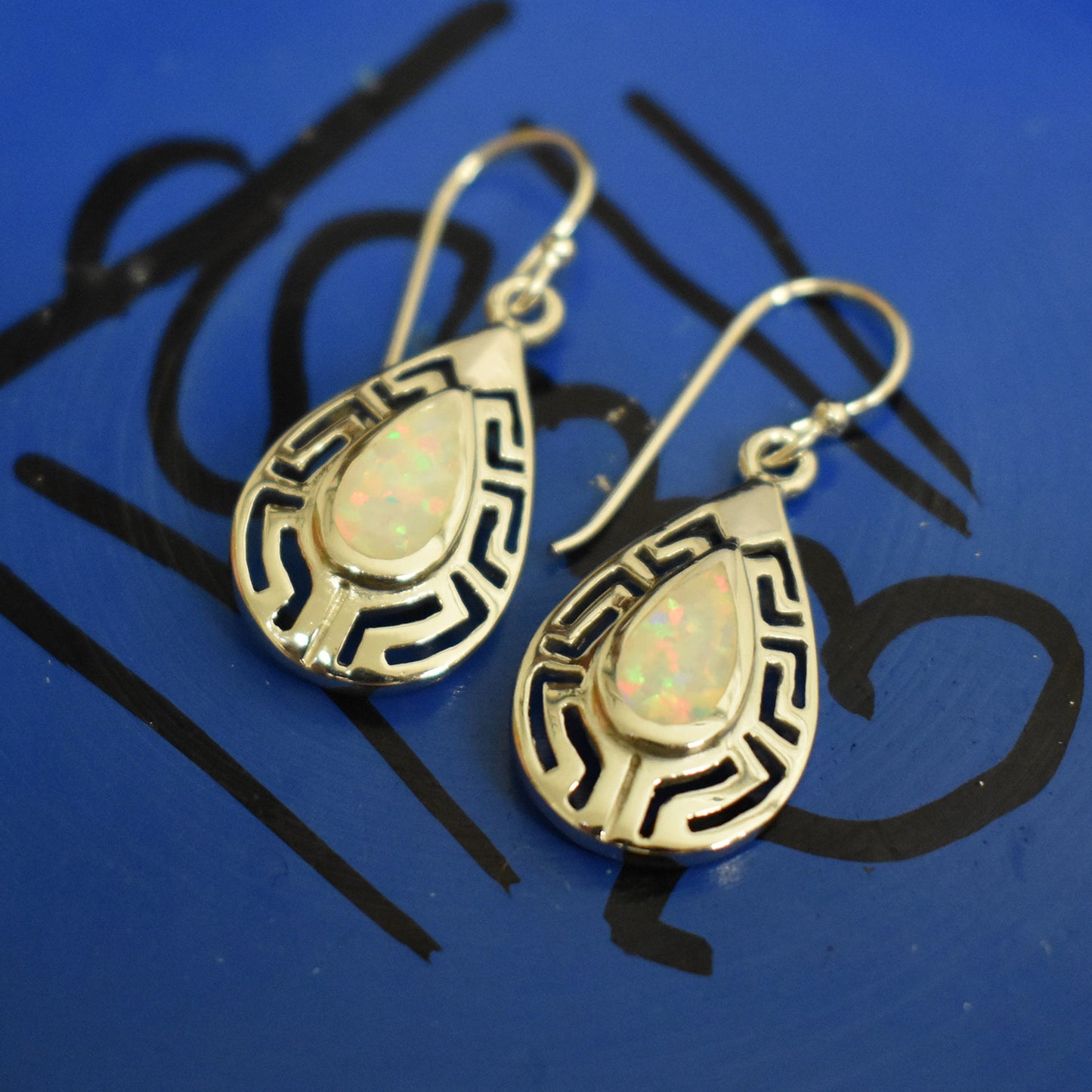 Ganesha Handicrafts, White Opal Teardrop, Opal Teardrop, White Teardrop, Womens Trending Drop, New Model Womens Drop, Womens Modern Drops, Fashion For Womens Drops. 