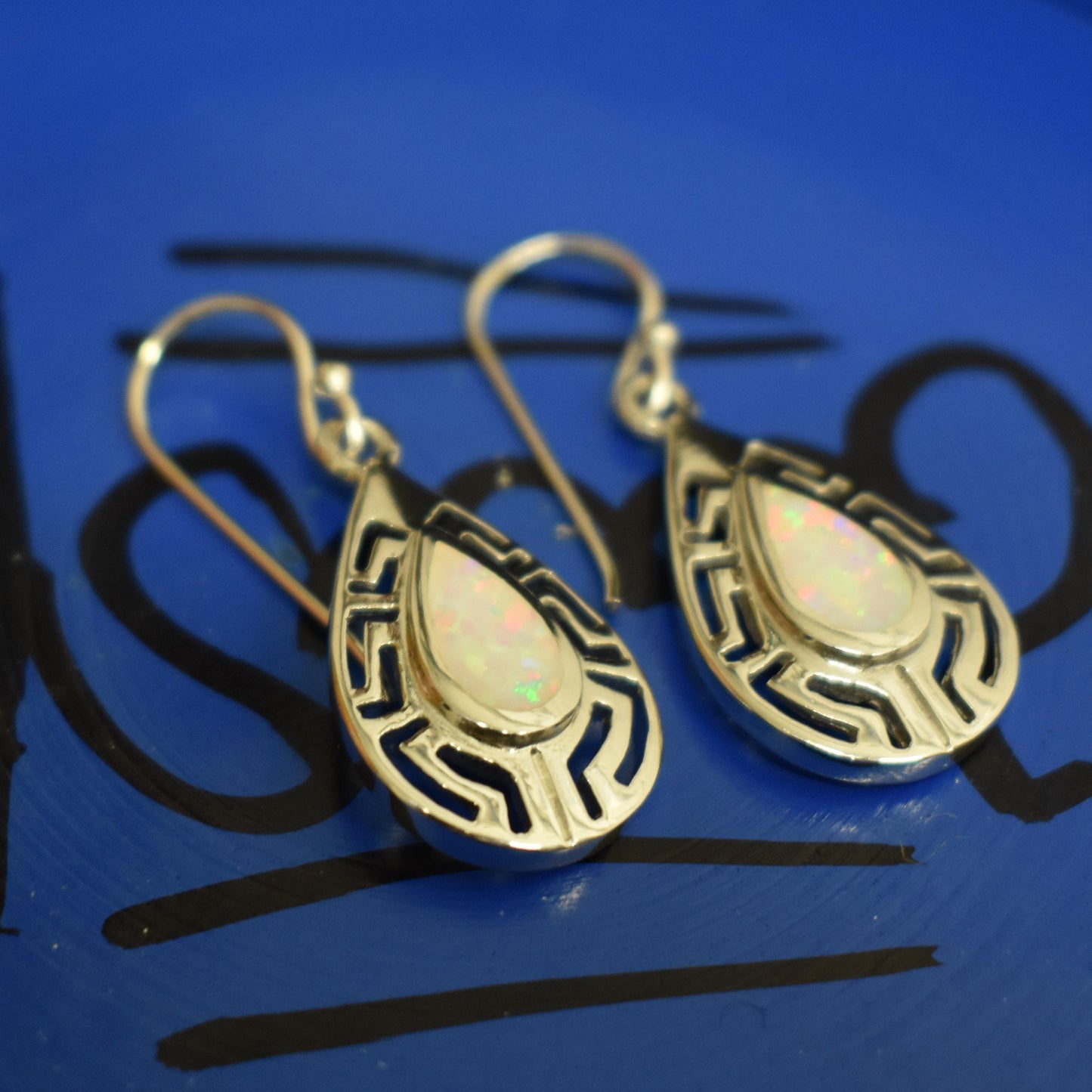Ganesha Handicrafts, White Opal Teardrop, Opal Teardrop, White Teardrop, Womens Trending Drop, New Model Womens Drop, Womens Modern Drops, Fashion For Womens Drops. 