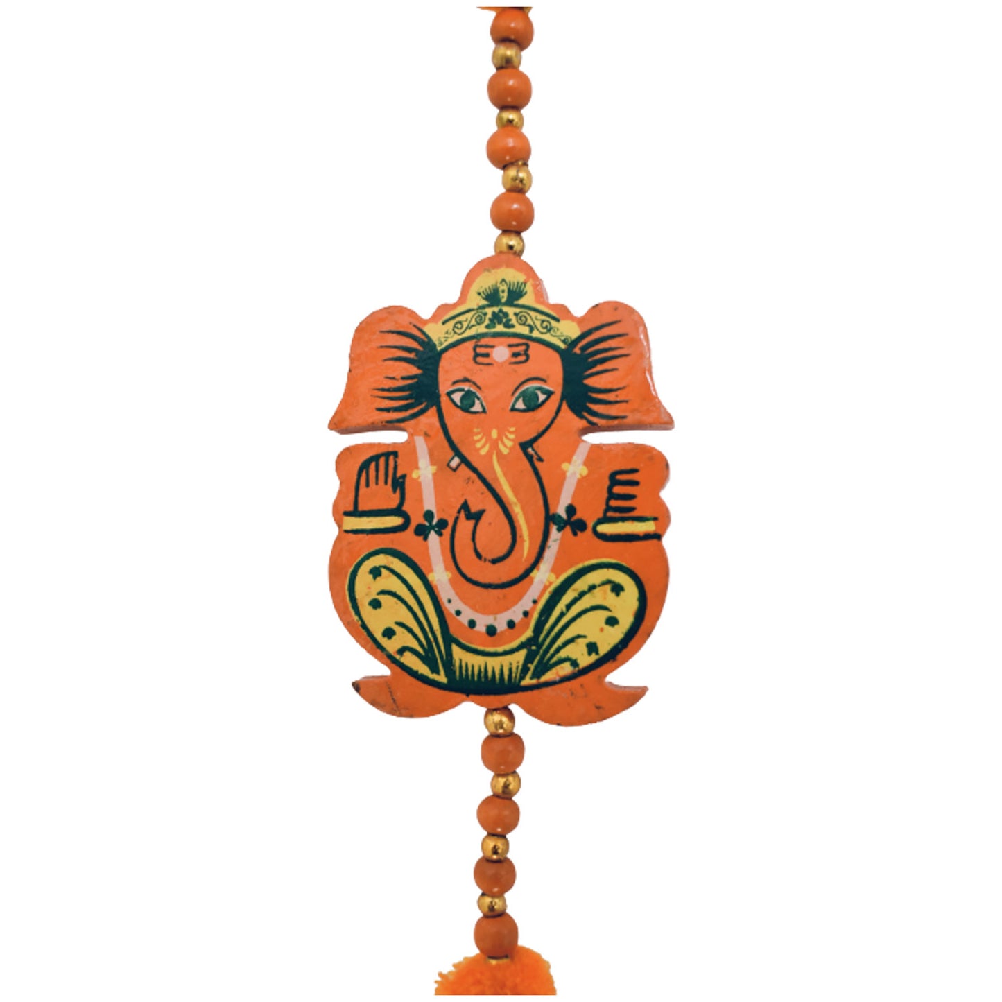 Ganesha handicrafts Wooden orange elephant hanging , wooden hanging , Elephant hanging , vinayagar wooden hanging