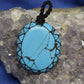 Ganesha Handicrafts, Wrapped Turquoise Pendant, Turquoise Pendant, Women's trending Pendant, New Model Women's Pendant, Womens Modern Pendant, Women's Fashion Pendant. 