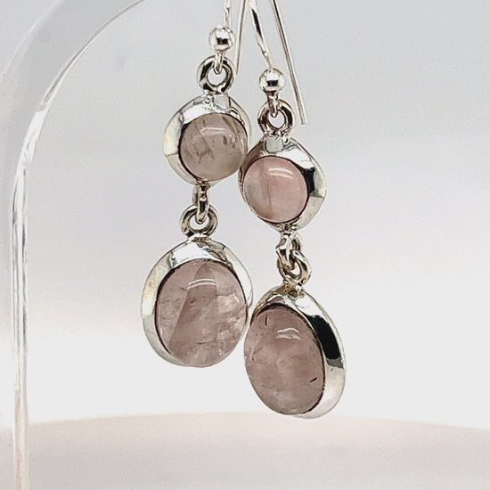Ganesha Handicrafts, Moonstone Double-Drop Earrings - Sterling Silver (925), Moonstone Double-Drop Silver Earrings, 925 Double Drop Silver Earrings, Women's Trending Earring, Womens Traditional Earrings.  
