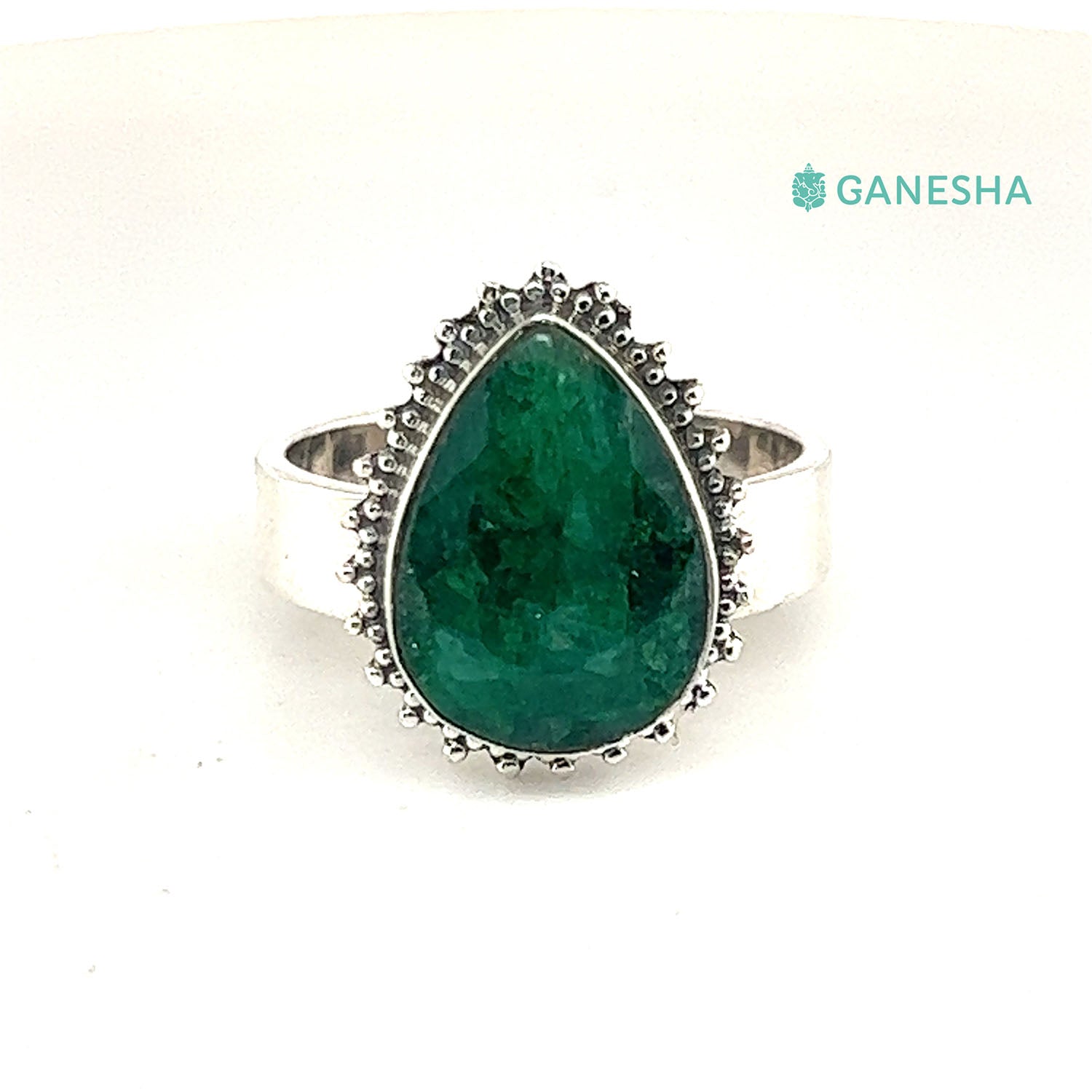 Ganesha Handicrafts, Emerald - 925 Sterling Silver Jewellery Gift Set With Free Chain, 925 Sterling Silver Jewellery Gift Set With Free Chain, Womens stylized Jewellery and  Chain, Green Colour Emerald Silver Jewellery.